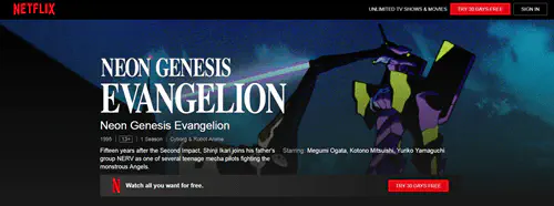 Лучшее место для просмотра Neon Genesis Evangelion