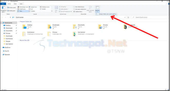Включение или отключение компактного режима в проводнике файлов (Windows)