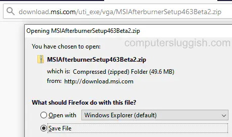 Как решить проблему MSI Afterburner не загружается с сайта