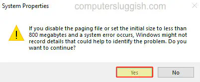 Отключение файла подкачки в Windows 10