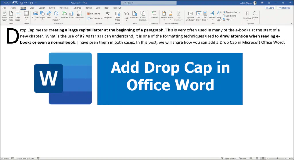 Как добавить заглавную букву в документ Microsoft Office Word