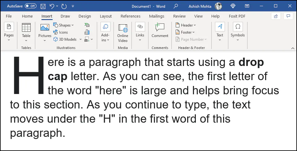 Как добавить заглавную букву в документ Microsoft Office Word