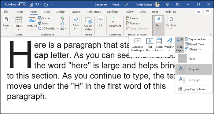 Как добавить заглавную букву в документ Microsoft Office Word