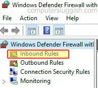 Как удалить входящее правило в брандмауэре Windows Defender