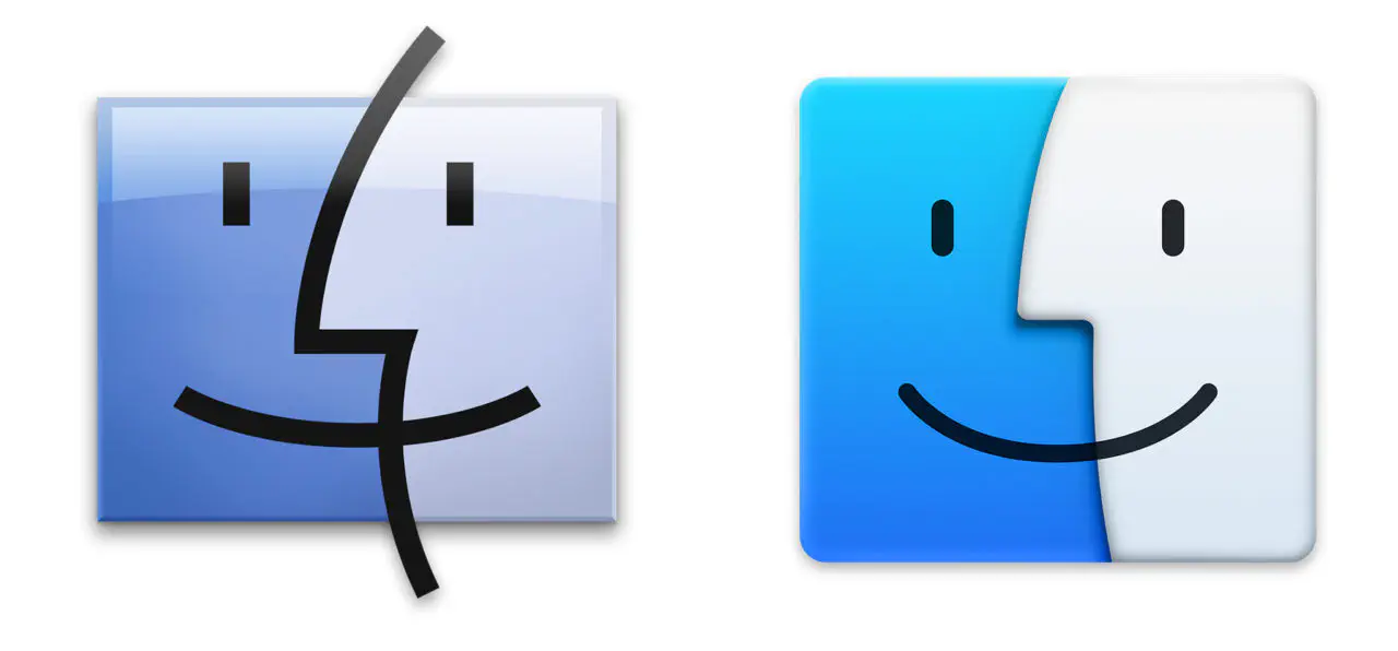 Новые иконки OS X Yosemite сравнение бок о бок