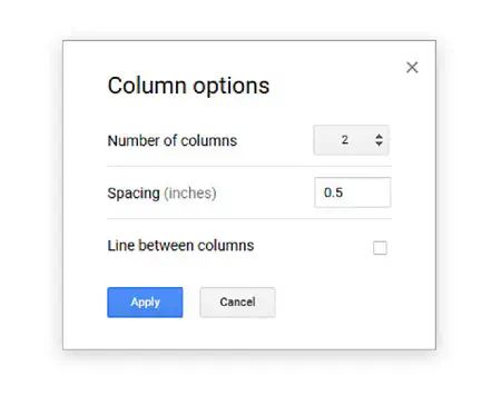 Как разделить документы Google на колонки