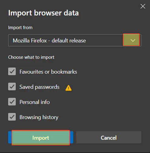 Как импортировать экспорт закладок / избранного в Microsoft Edge