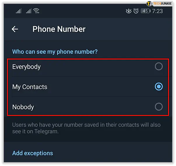 Как добавить контакт по имени пользователя в Telegram
