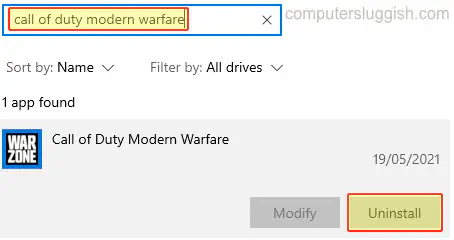 Как удалить Call Of Duty Warzone с компьютера под управлением Windows 10