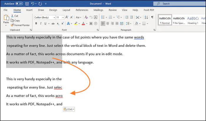 Как выделить текст по вертикали в абзаце в Microsoft Office Word