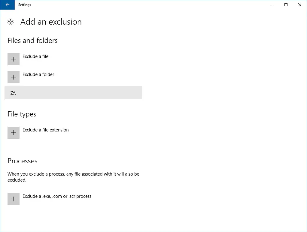 Как настроить Windows Defender на игнорирование сетевого хранилища