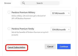 Как отменить Pandora Premium
