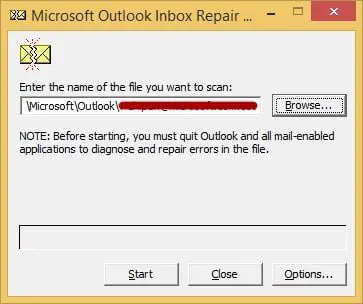 Не удается запустить Microsoft Outlook, Не удается открыть окно Outlook