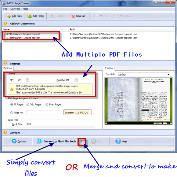 Пакетное преобразование PDF-файлов во флэш-переворачиваемые книги с эффектом перелистывания страниц