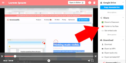 Как загрузить видео с помощью Screencastify на Youtube