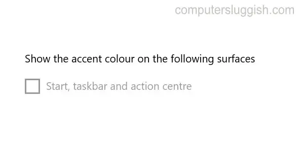 Включение отображения акцентного цвета для Пуска, панели задач, центра действий в Windows 10