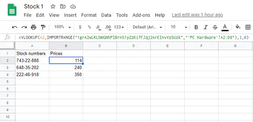 Как сделать VLOOKUP из другой электронной таблицы в Google Sheets с помощью IMPORTRANGE