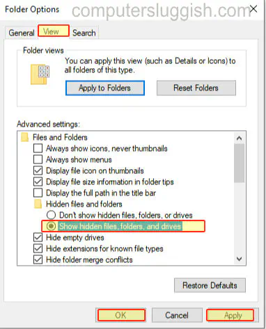Как показать скрытые папки с файлами в Windows 10