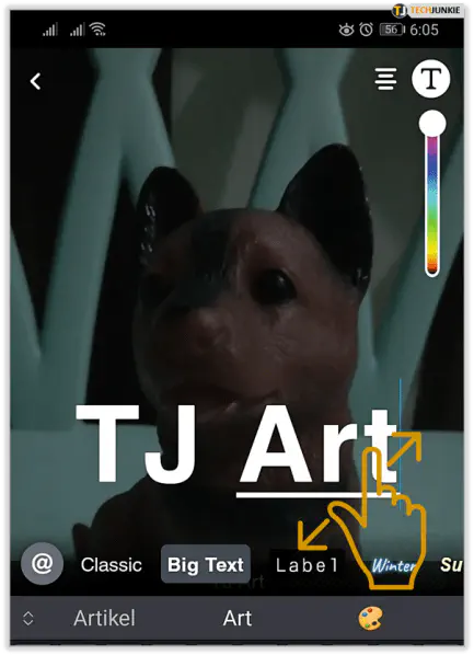Как сделать рисунок больше в Snapchat