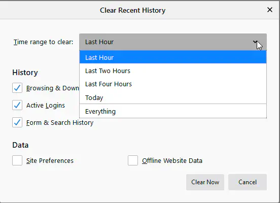 Как очистить историю просмотров за последние несколько часов в Firefox, Chrome и Edge