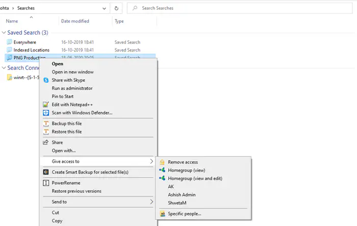 Как поделиться результатами поиска в папке в Windows, не раскрывая все файлы
