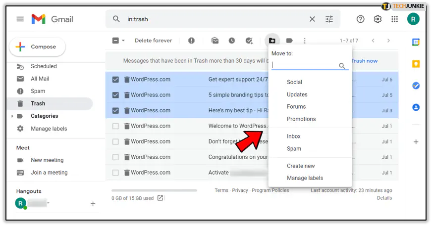 Как удалить все прочитанные письма в Gmail