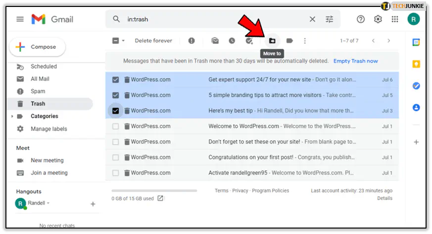 Как удалить все прочитанные письма в Gmail