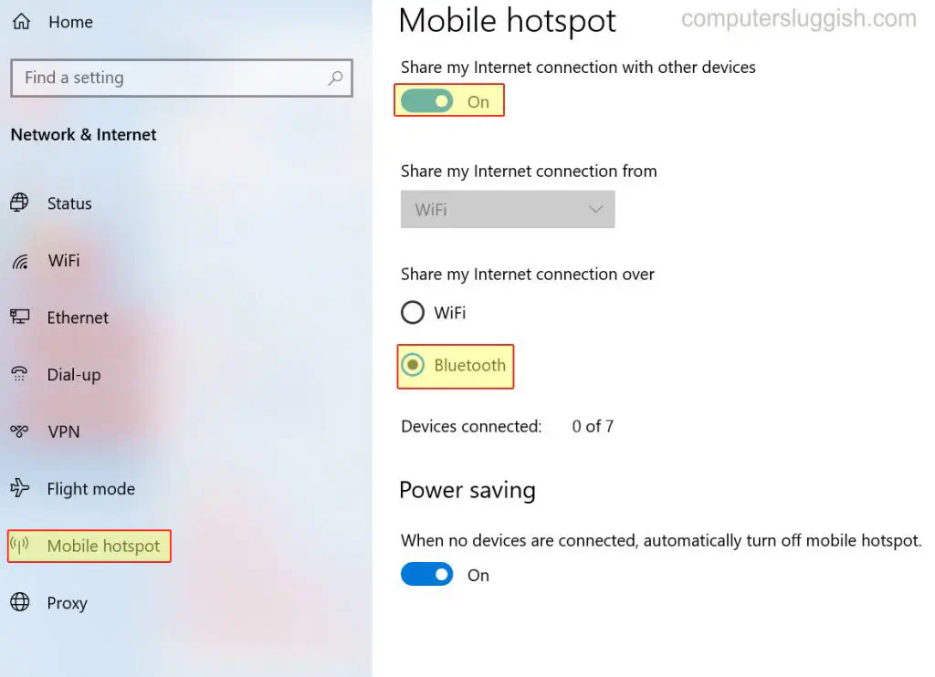 Как предоставить общий доступ к интернету через Bluetooth в Windows 10