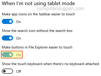 Кнопки проводника файлов Windows 10 нелегко нащупать в позе планшета