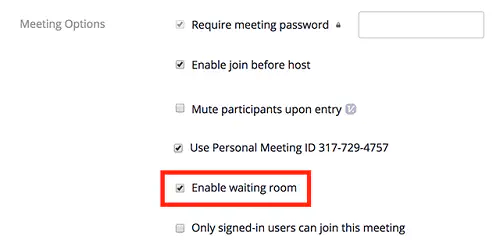 Как включить комнату ожидания в Zoom