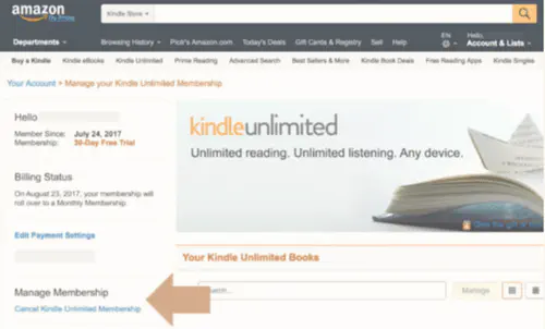 Как отменить Kindle Unlimited на планшете Amazon Fire Tablet