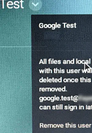 Как удалить пользователя из Chromebook