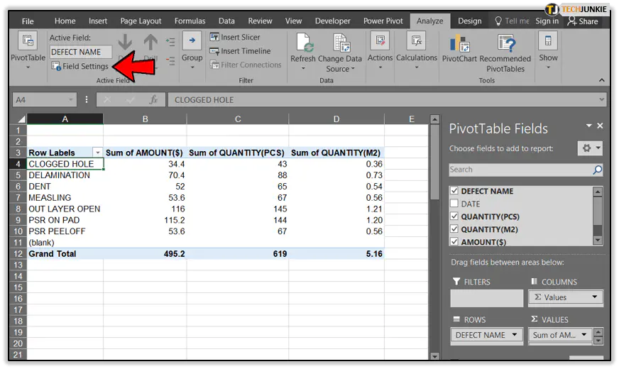 Как удалить промежуточные итоги в Excel