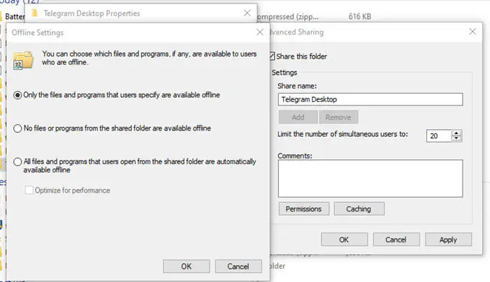 Как сделать содержимое общих папок доступным в автономном режиме в Windows