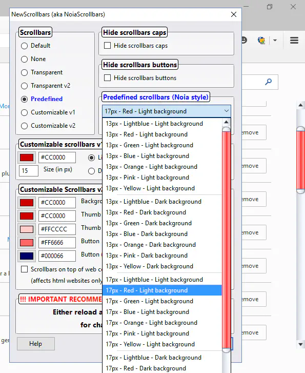 Как настроить полосу прокрутки Firefox