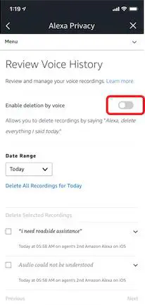 Как удалить все голосовые истории и записи Amazon Echo