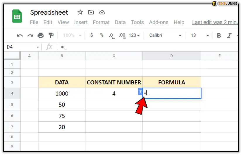Как умножить столбец на константы в Google Sheets