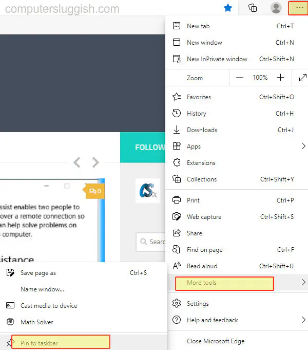 Microsoft Edge Как закрепить сайт на панели задач Windows 10