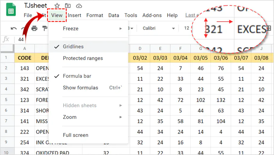 Как скрыть линии сетки в Google Sheets