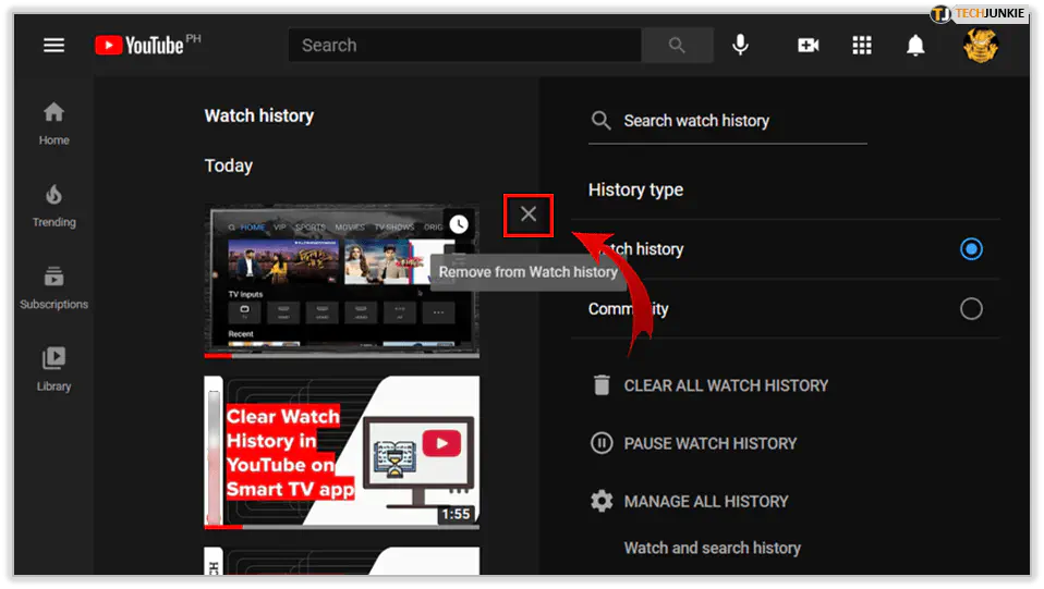 Как удалить историю YouTube с любого устройства