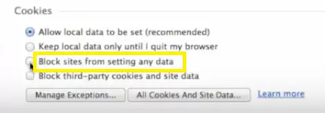 Как отключить Cookies на Mac