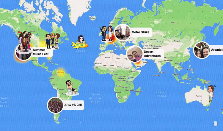 Как узнать местоположение друзей в Snapchat