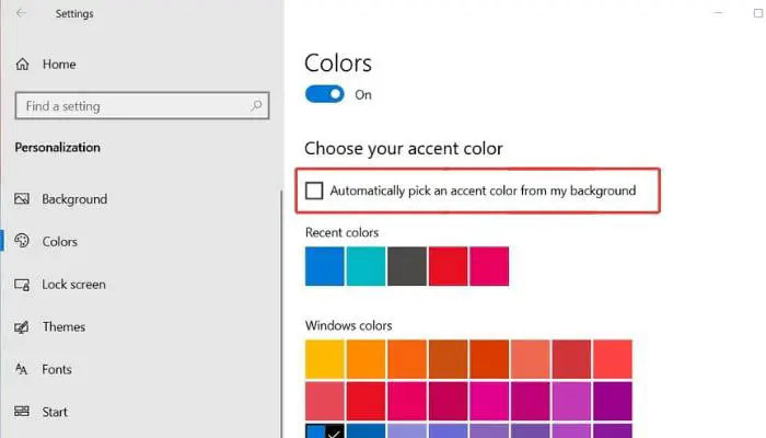 Как исправить, что цвет панели задач Windows 10 не меняется