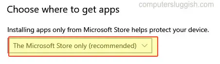 Разрешите компьютеру с Windows 10 устанавливать приложения только из Microsoft Store