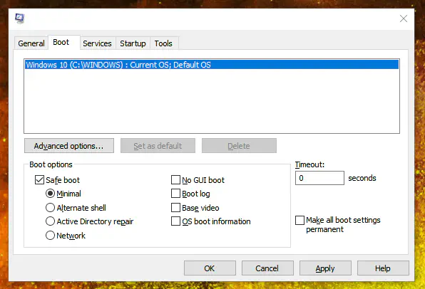 Как добавить безопасный режим в список загрузки в Windows 10/8/7