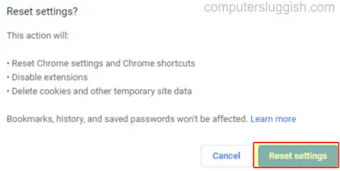Как сбросить настройки Google Chrome до стандартных в Windows 10