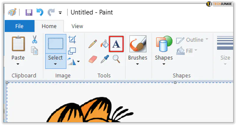 Как добавить, раскрасить и повернуть текст в MS Paint