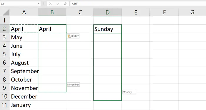 Как автоматически генерировать месяцы в Microsoft Office Excel