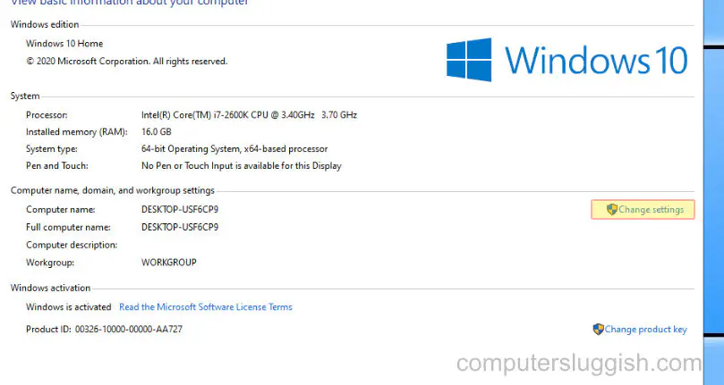 Изменение имени компьютера и ноутбука в учебнике Windows 10