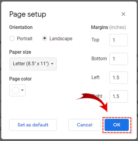 Как сделать Google Docs ландшафтным